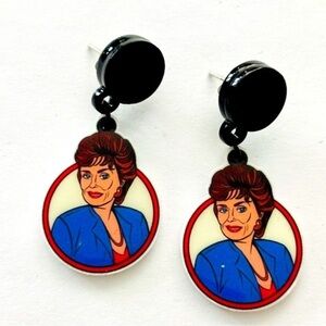 Blanche of the Golden Girls Acrylic Dangle earrings, NWT, Unworn